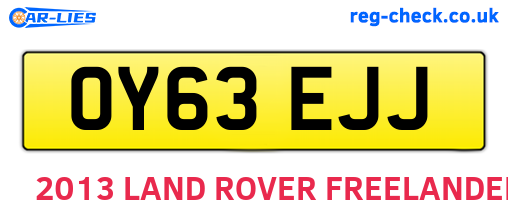 OY63EJJ are the vehicle registration plates.