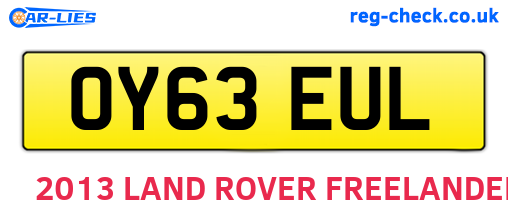 OY63EUL are the vehicle registration plates.