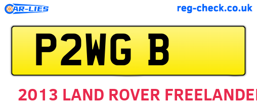 P2WGB are the vehicle registration plates.