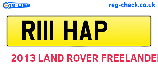 R111HAP are the vehicle registration plates.