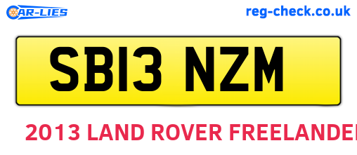 SB13NZM are the vehicle registration plates.