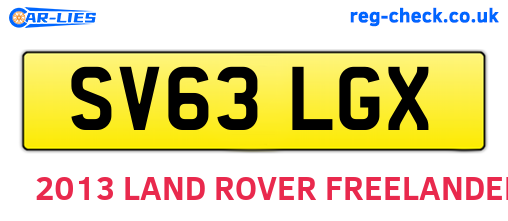 SV63LGX are the vehicle registration plates.