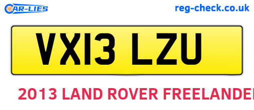 VX13LZU are the vehicle registration plates.