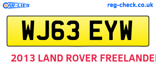 WJ63EYW are the vehicle registration plates.