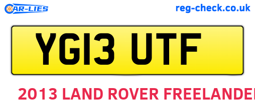 YG13UTF are the vehicle registration plates.