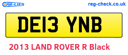 DE13YNB are the vehicle registration plates.