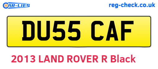 DU55CAF are the vehicle registration plates.