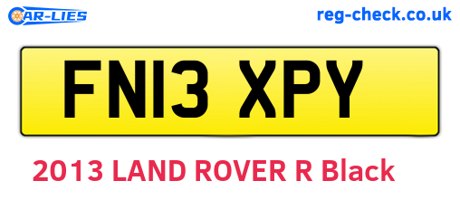 FN13XPY are the vehicle registration plates.
