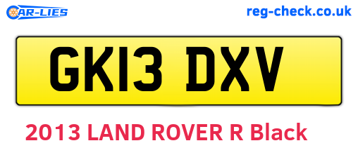 GK13DXV are the vehicle registration plates.