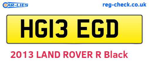 HG13EGD are the vehicle registration plates.