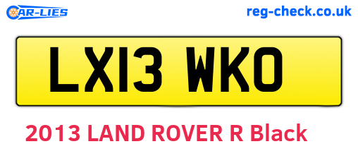 LX13WKO are the vehicle registration plates.