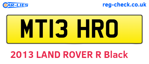 MT13HRO are the vehicle registration plates.