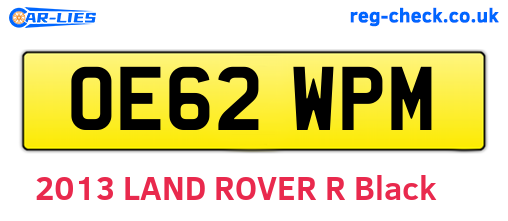 OE62WPM are the vehicle registration plates.
