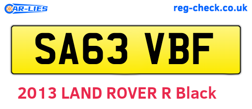 SA63VBF are the vehicle registration plates.