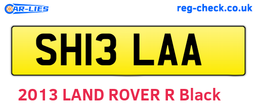 SH13LAA are the vehicle registration plates.