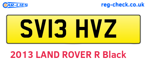 SV13HVZ are the vehicle registration plates.