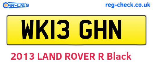WK13GHN are the vehicle registration plates.