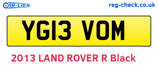 YG13VOM are the vehicle registration plates.