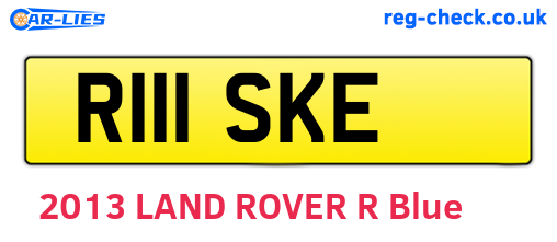 R111SKE are the vehicle registration plates.