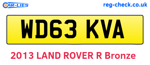 WD63KVA are the vehicle registration plates.