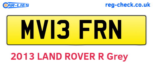 MV13FRN are the vehicle registration plates.