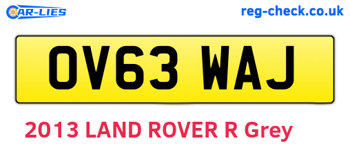 OV63WAJ are the vehicle registration plates.