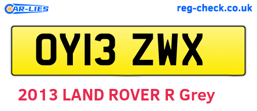 OY13ZWX are the vehicle registration plates.