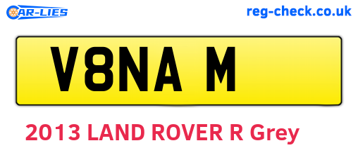 V8NAM are the vehicle registration plates.
