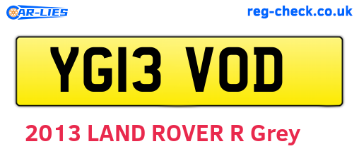 YG13VOD are the vehicle registration plates.