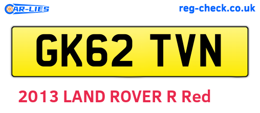 GK62TVN are the vehicle registration plates.