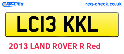 LC13KKL are the vehicle registration plates.