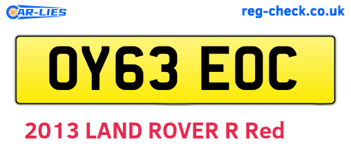 OY63EOC are the vehicle registration plates.