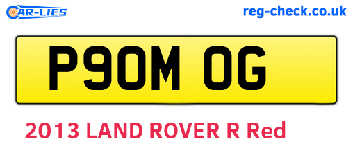 P90MOG are the vehicle registration plates.