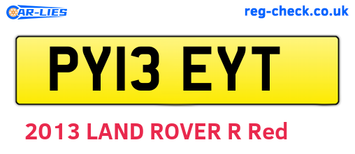 PY13EYT are the vehicle registration plates.