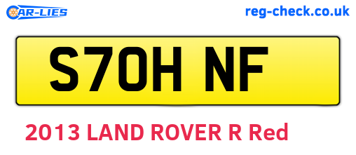 S70HNF are the vehicle registration plates.