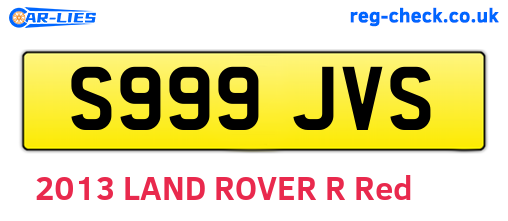 S999JVS are the vehicle registration plates.