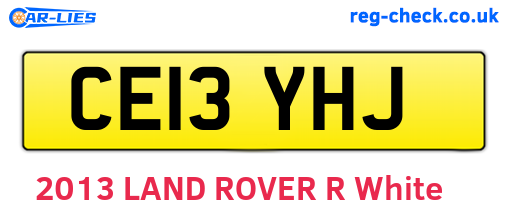 CE13YHJ are the vehicle registration plates.