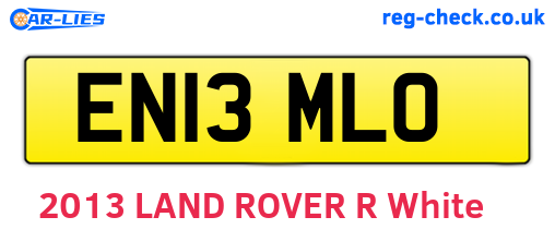 EN13MLO are the vehicle registration plates.