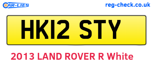 HK12STY are the vehicle registration plates.