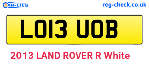 LO13UOB are the vehicle registration plates.