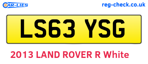 LS63YSG are the vehicle registration plates.