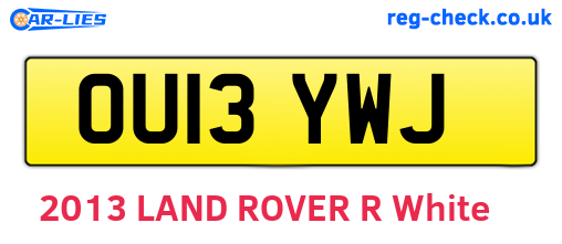 OU13YWJ are the vehicle registration plates.