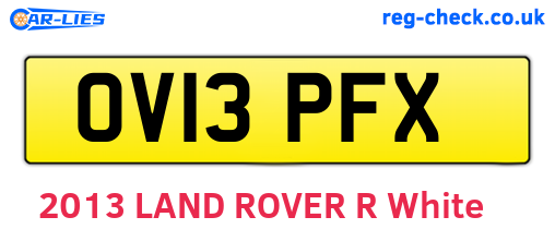 OV13PFX are the vehicle registration plates.