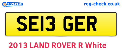 SE13GER are the vehicle registration plates.
