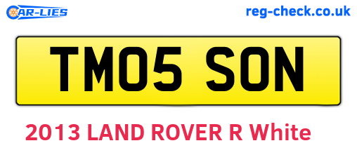 TM05SON are the vehicle registration plates.