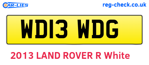 WD13WDG are the vehicle registration plates.
