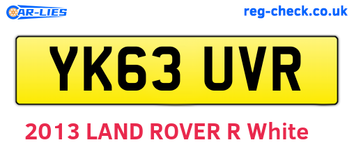 YK63UVR are the vehicle registration plates.