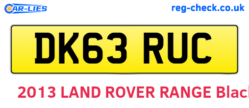 DK63RUC are the vehicle registration plates.