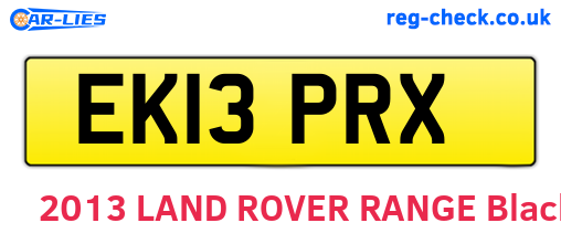 EK13PRX are the vehicle registration plates.