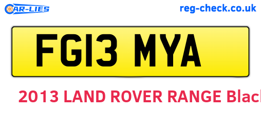 FG13MYA are the vehicle registration plates.